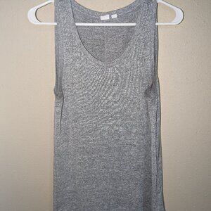 Gap Luxe Spin Scoop Neck Gray Top, Size Small
